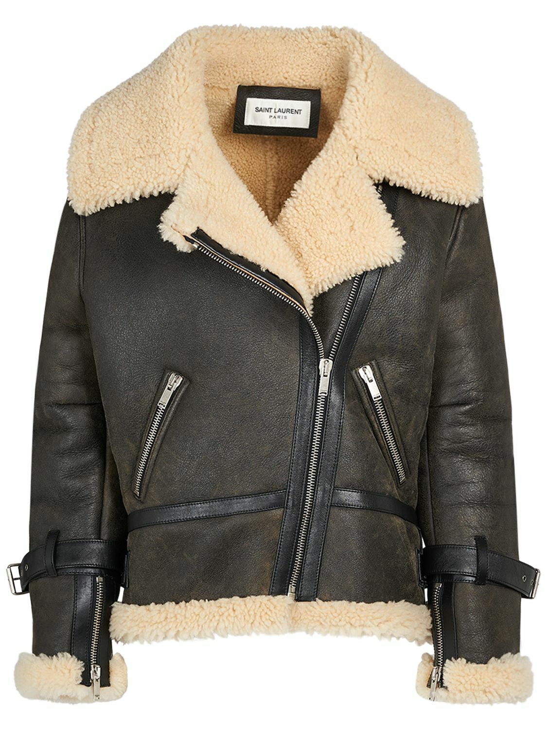 SAINT LAURENT Shearling Jacket W Zip Saint Laurent