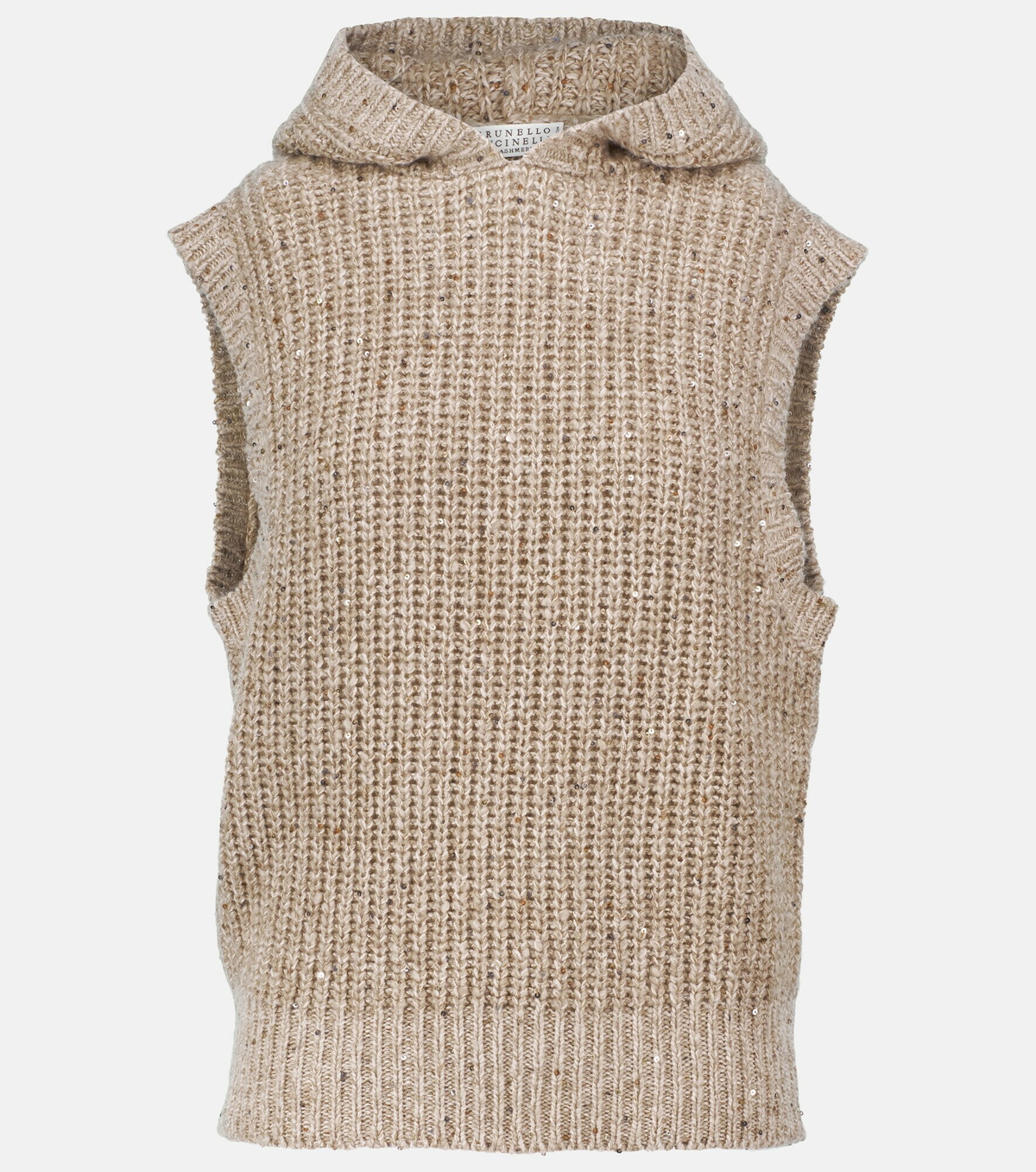 Brunello Cucinelli Sequined Cashmere Blend Sweater Vest Brunello