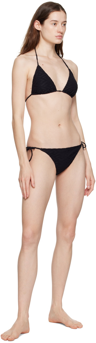 Versace Underwear Black Self Tie Bikini Top Versace Underwear