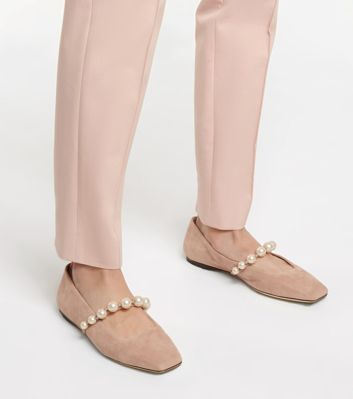 Jimmy Choo Ade Embellished Suede Ballet Flats Jimmy Choo