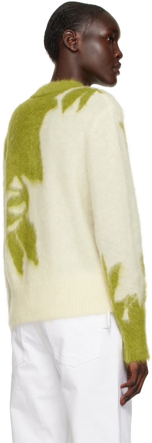 Erdem Green White Salma Sweater Erdem