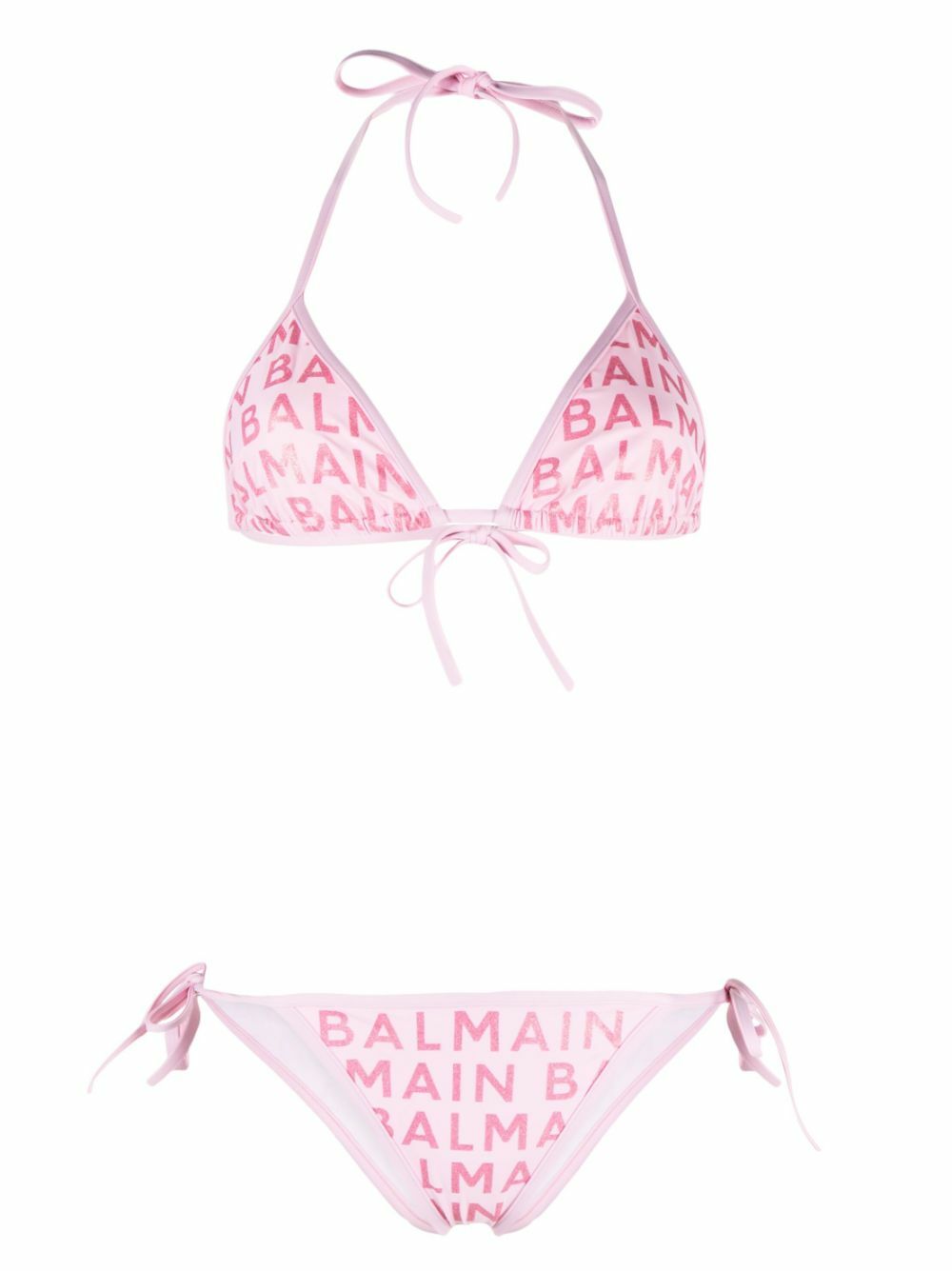 Balmain Glittered Triangle Bikini Set Balmain