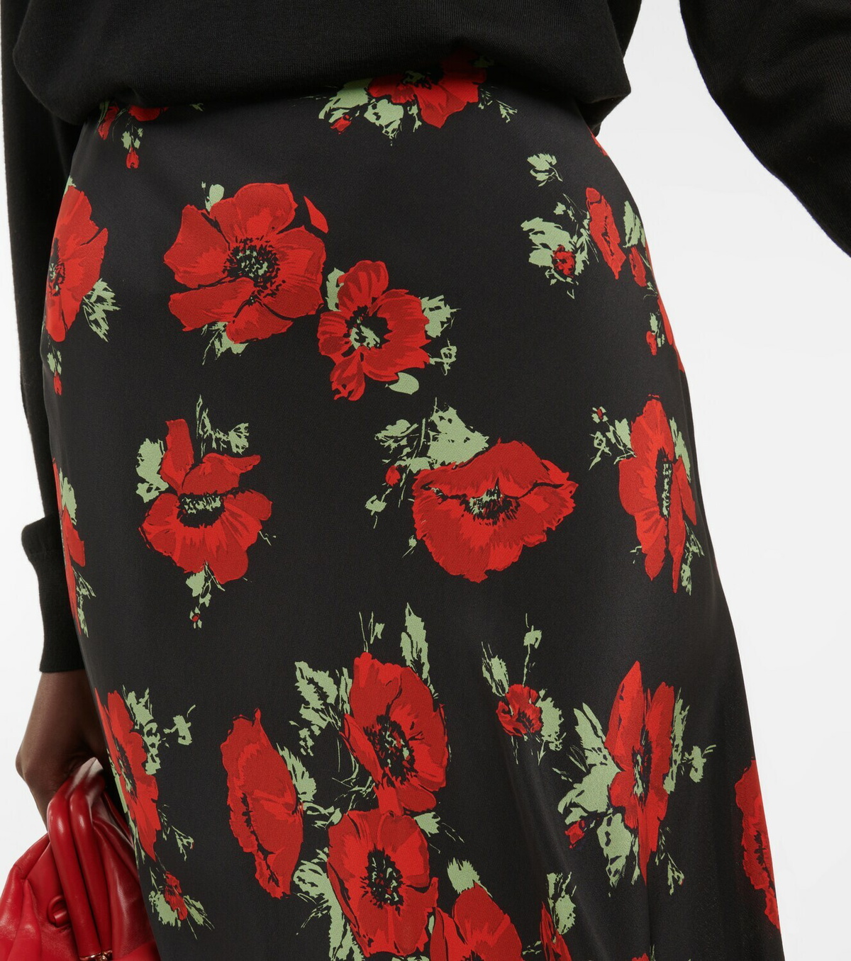 Rixo Kelly Floral Silk Slip Midi Skirt Rixo