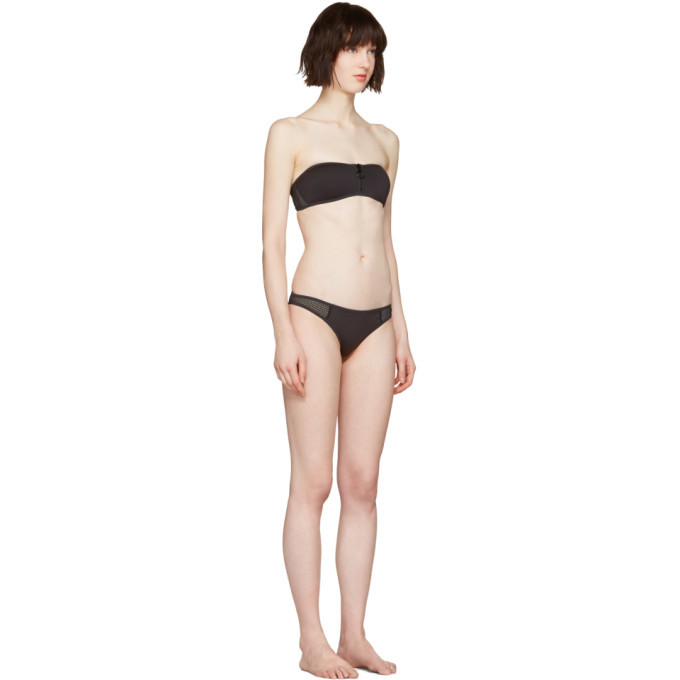 Stella Mccartney Black Neoprene And Mesh Bikini Stella Mccartney