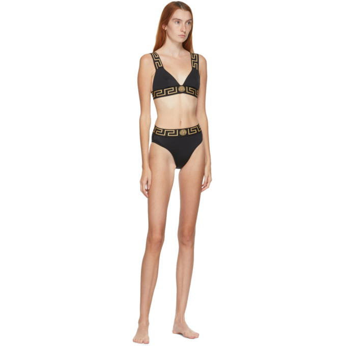 Versace Underwear Black Thick Band Medusa Bikini Top Versace Underwear