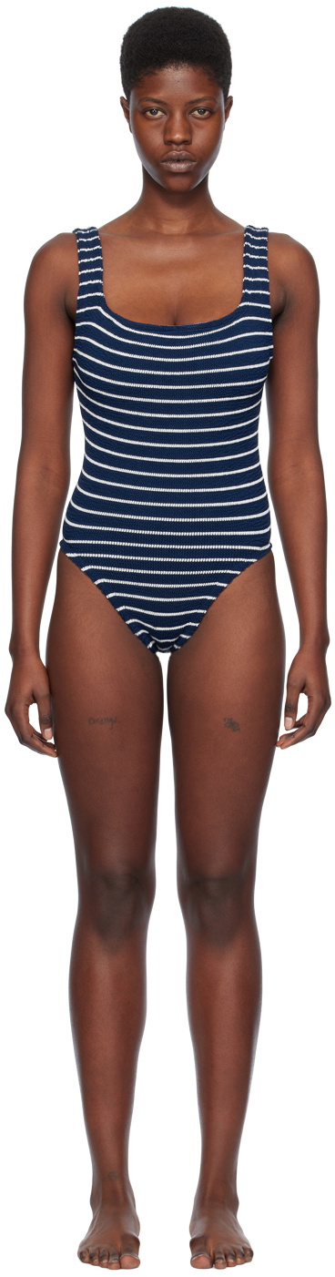 Hunza G Navy Square Neck Swimsuit Hunza G