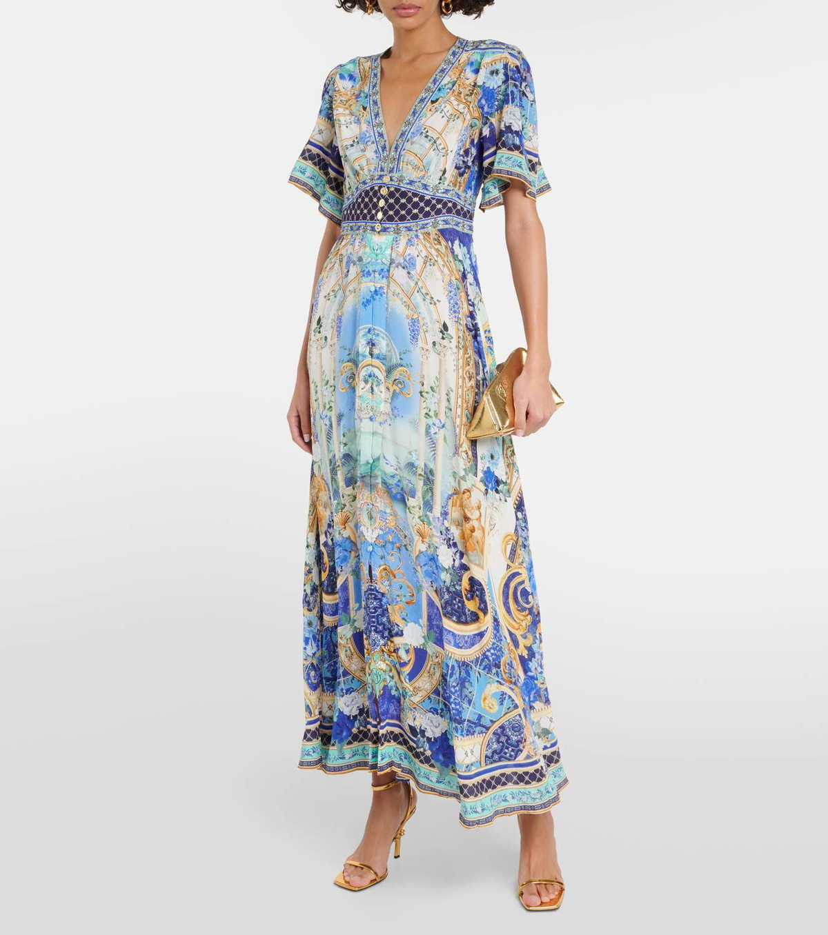 Camilla Embellished Floral Silk Maxi Dress Camilla