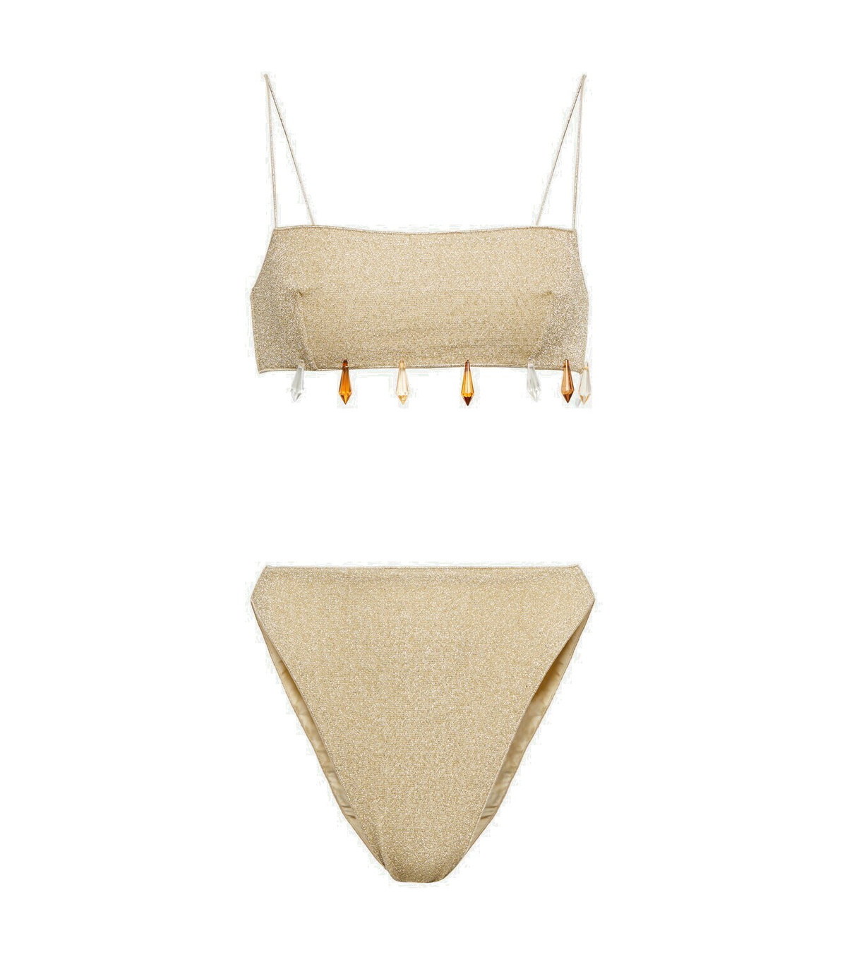 Oseree Lumière Sporty crystal embellished bikini set Oseree