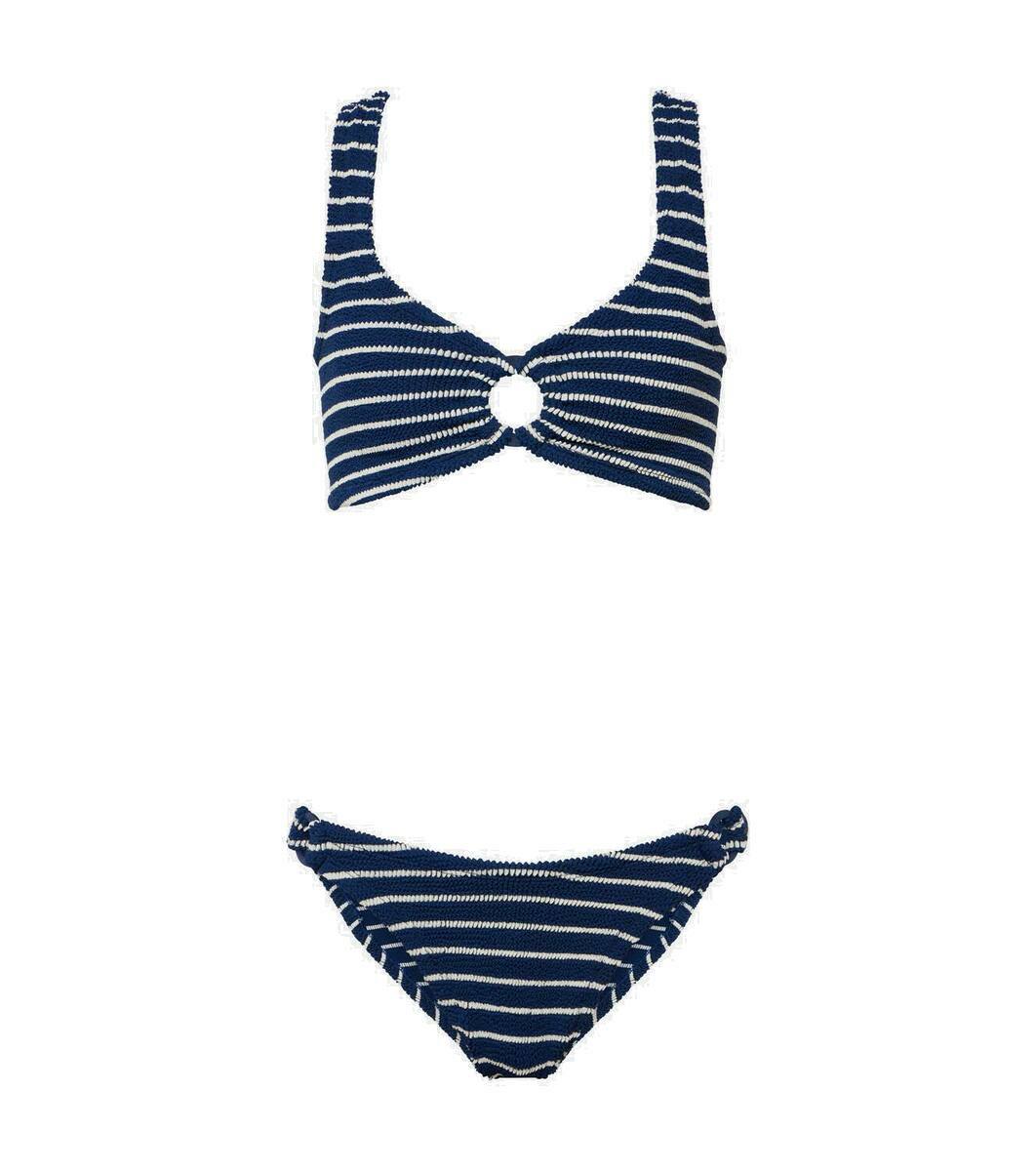 Hunza G Hallie Striped Ring Detail Bikini Hunza G