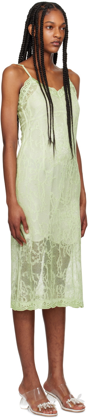 Simone Rocha Green Floral Midi Dress Simone Rocha