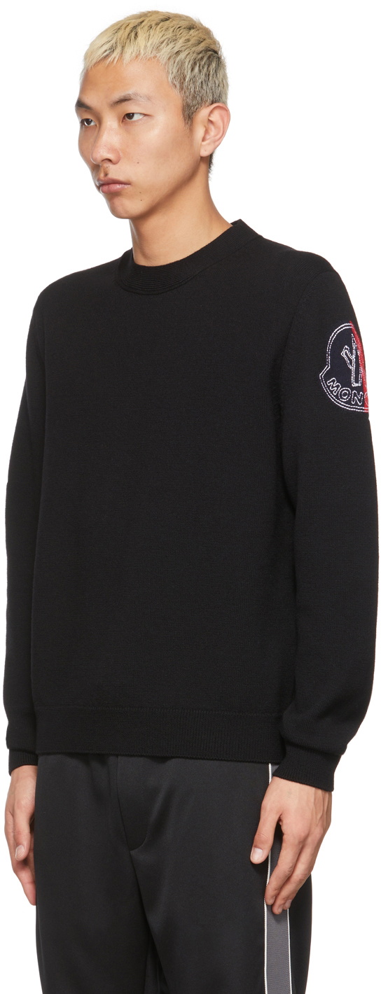 Moncler Genius Moncler Black Wool Logo Patch Sweater Moncler Genius