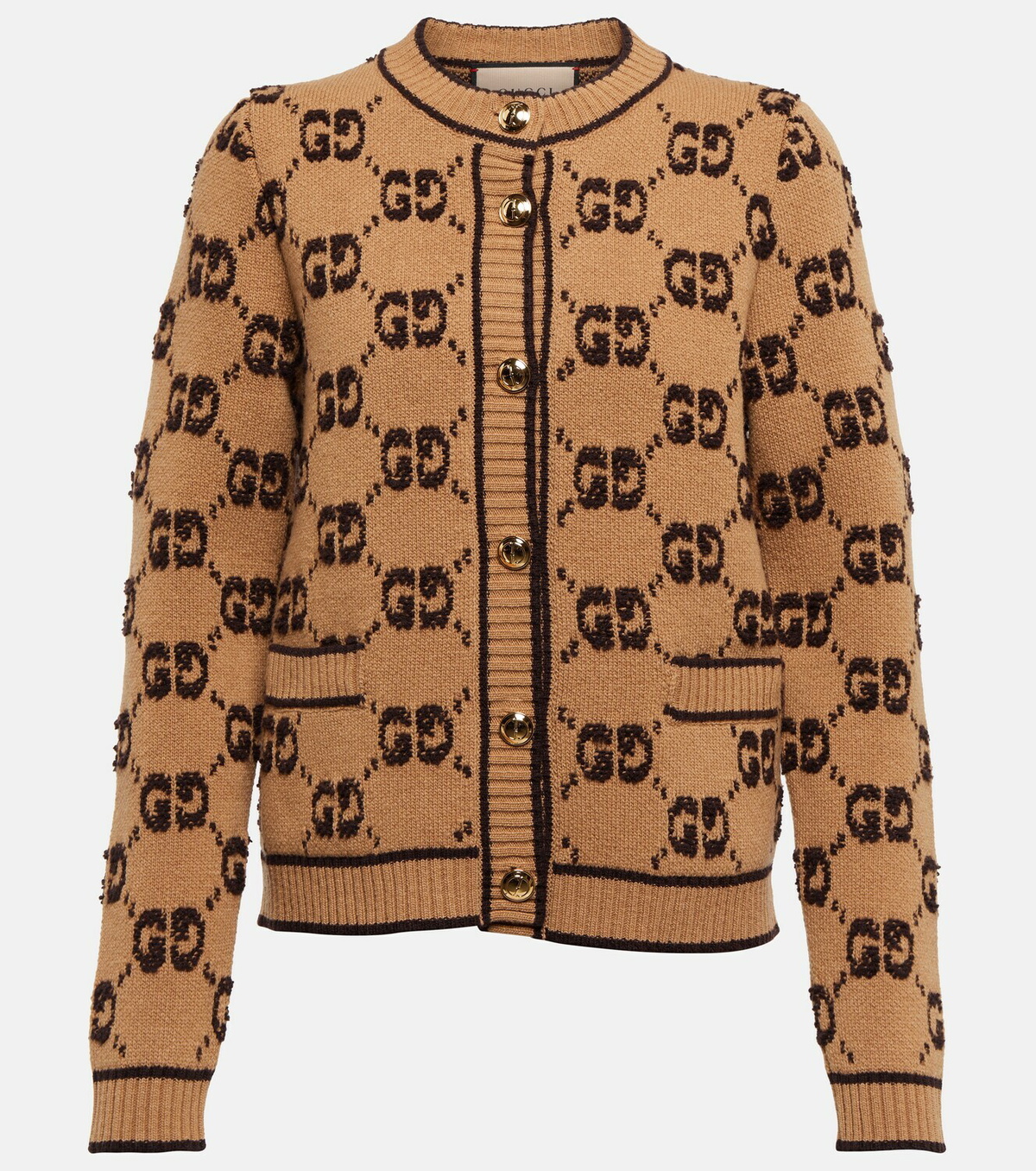 Gucci Gg Jacquard Wool Boucl Cardigan Gucci