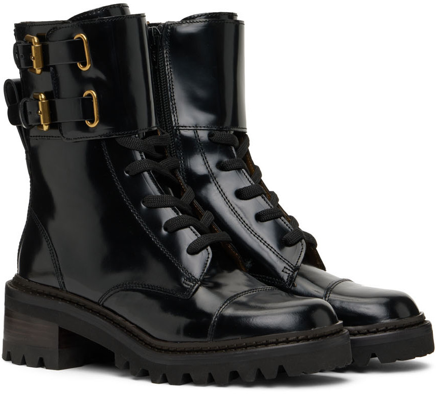 See by Chloé Black Mallory Biker Boots See by Chloe