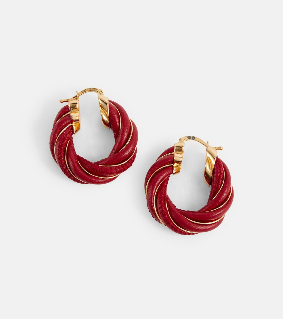 Bottega Veneta Twist Kt Gold Plated Hoop Earrings Bottega Veneta