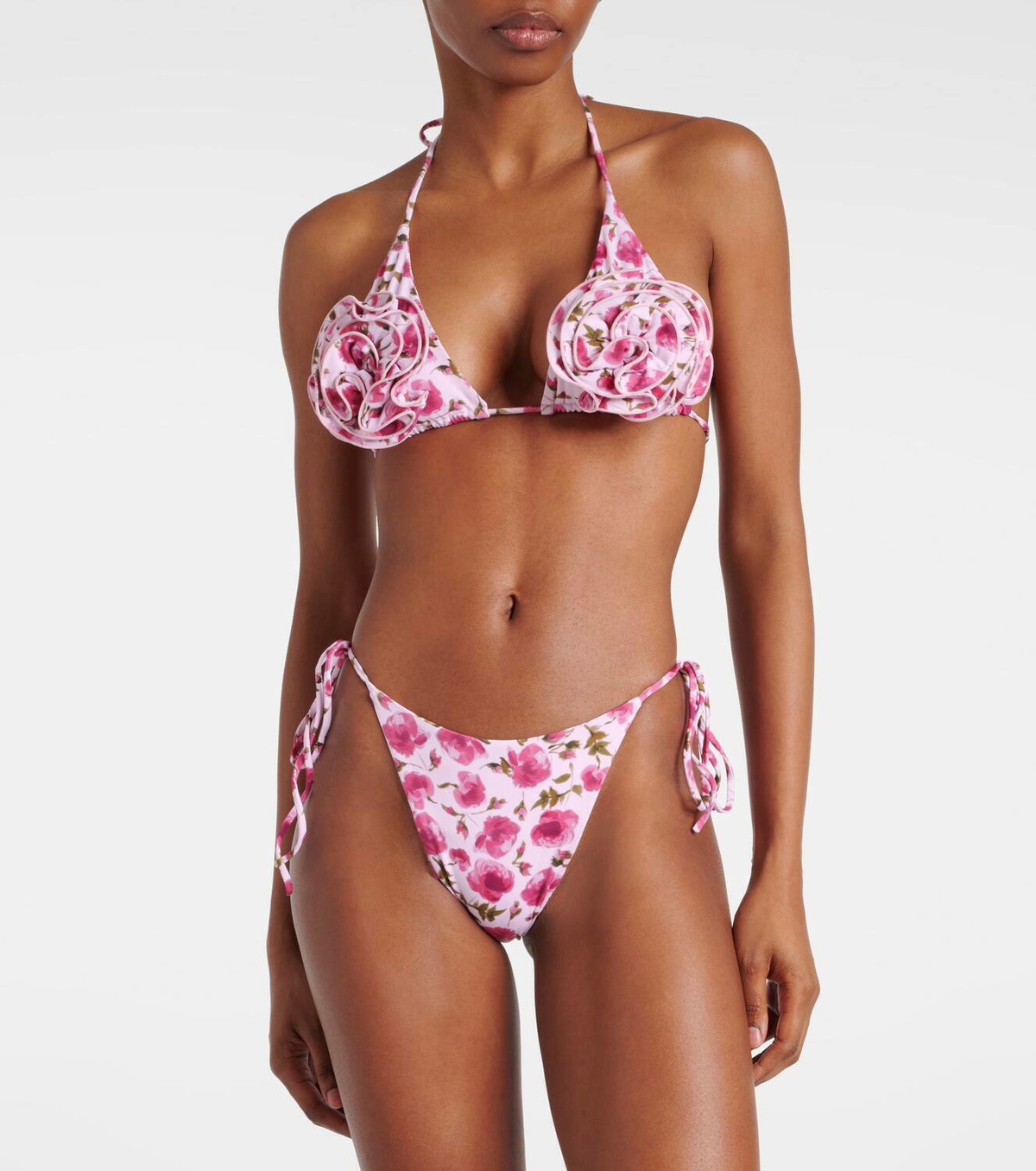 Magda Butrym Floral appliqué triangle bikini top Magda Butrym