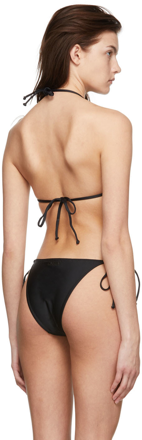 GANNI Black Recycled Nylon Bikini Top GANNI