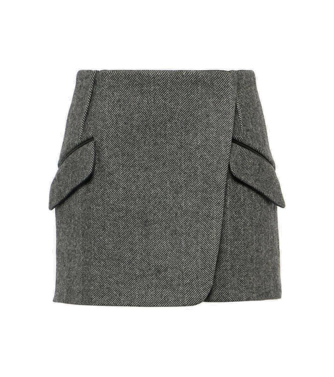 Simkhai Payton Checked Wool Blend Miniskirt Simkhai