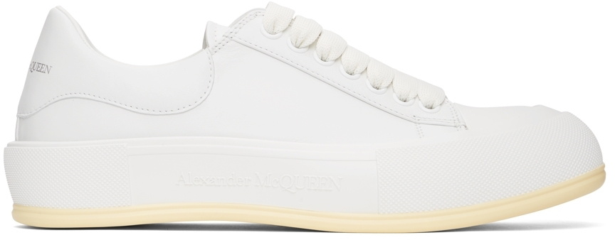 Alexander Mcqueen White Deck Lace Up Plimsoll Sneakers Alexander Mcqueen