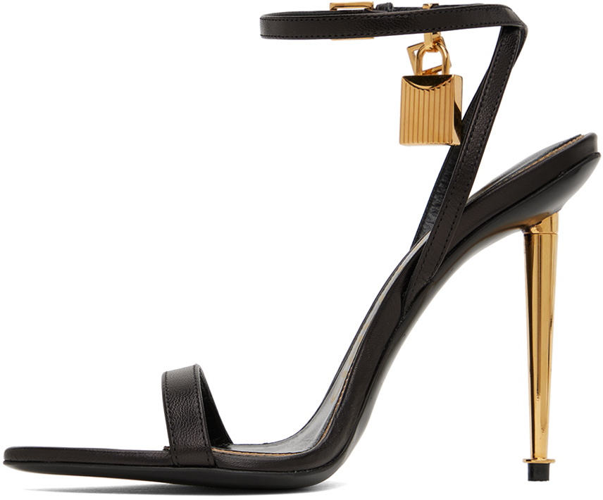 TOM FORD Black Padlock Pointy Naked Sandals TOM FORD