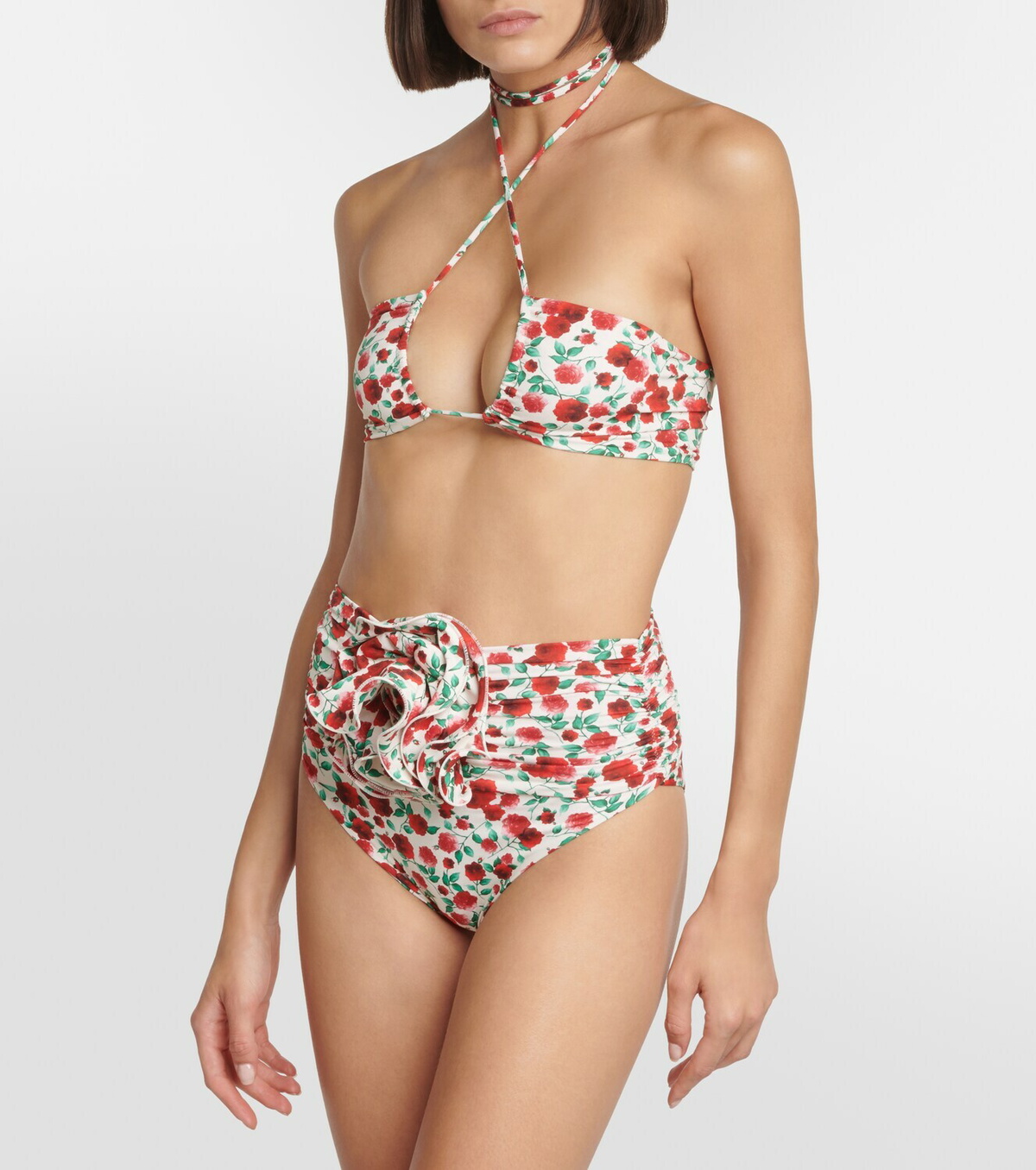 Magda Butrym Floral Printed Halterneck Bikini Top Magda Butrym