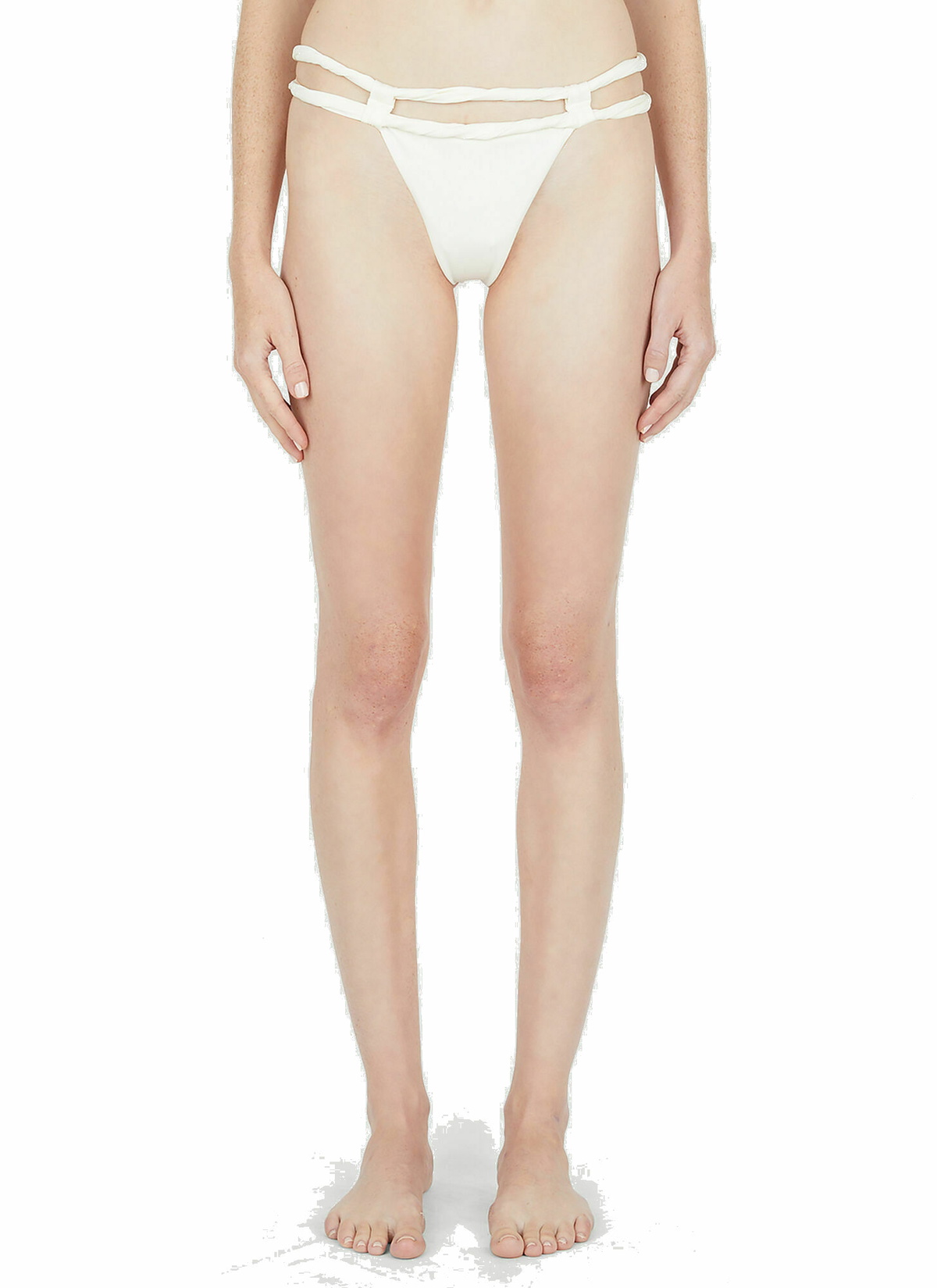 Le Bas De Maillot Sofio Bikini Bottoms In White Jacquemus