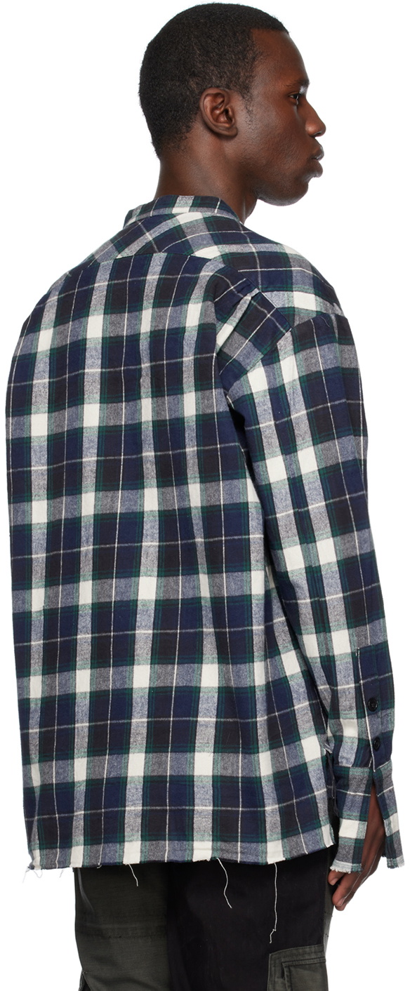 Greg Lauren Blue Green Plaid Shirt Greg Lauren