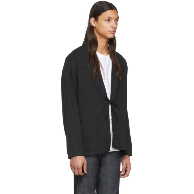 Naked And Famous Denim SSENSE Exclusive Black Kimono Shirt Naked And