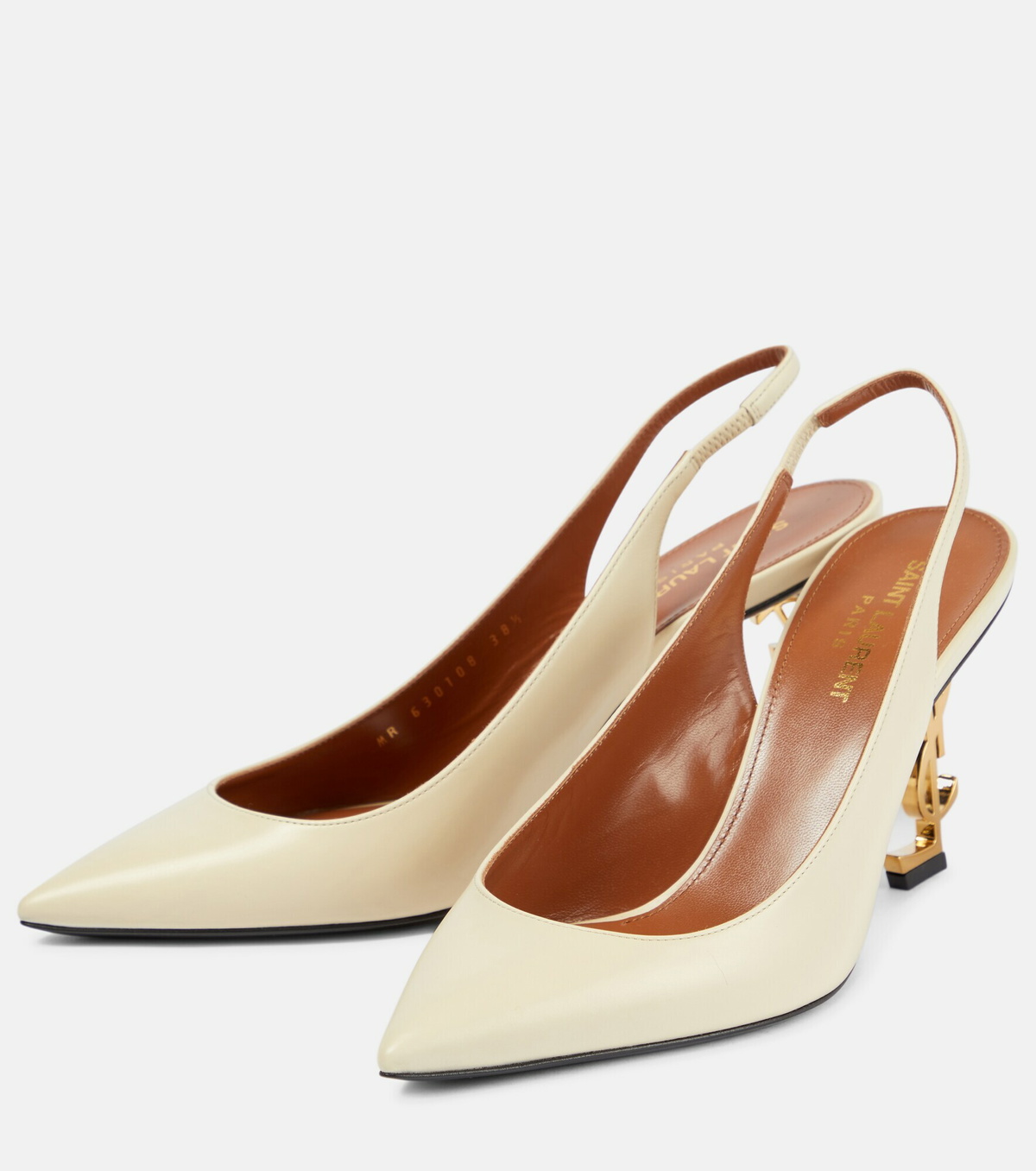 Saint Laurent Opyum Leather Slingback Pumps Saint Laurent