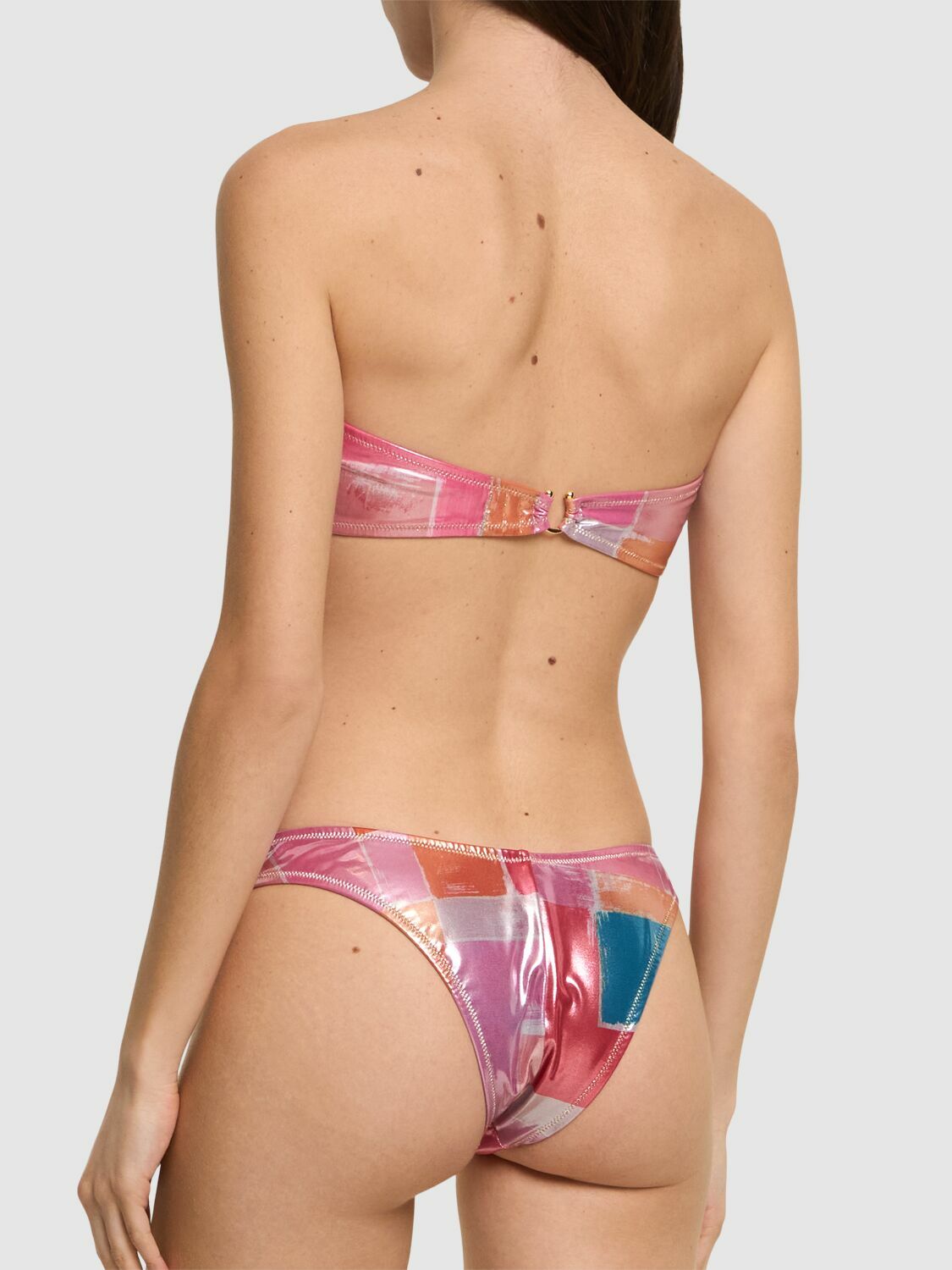 Reina Olga Bandcamp Printed Bandeau Bikini Set Reina Olga