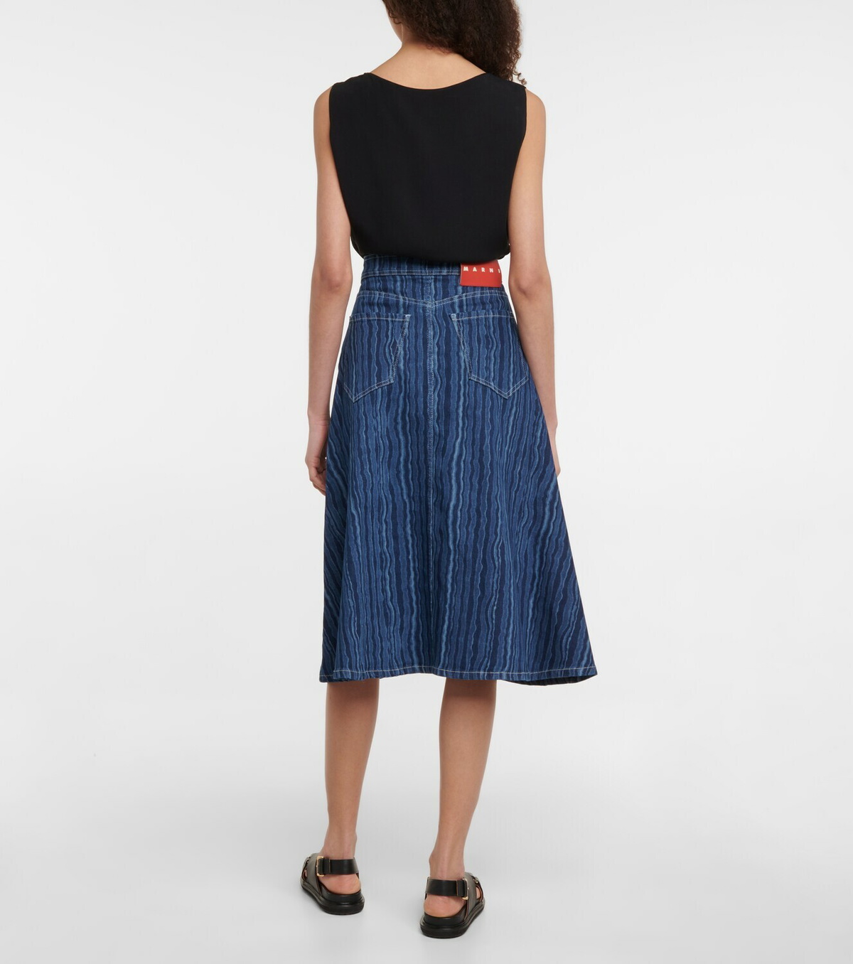 Marni Denim Midi Skirt Marni