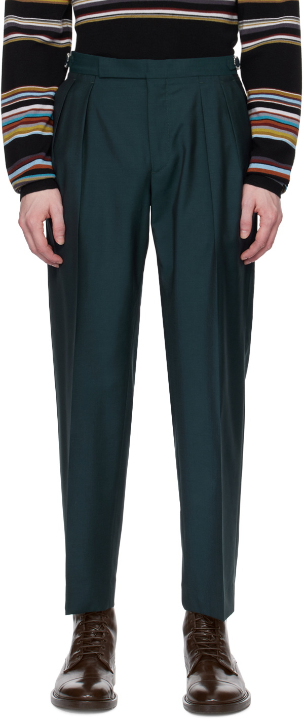 Paul Smith Green Pleated Trousers Paul Smith