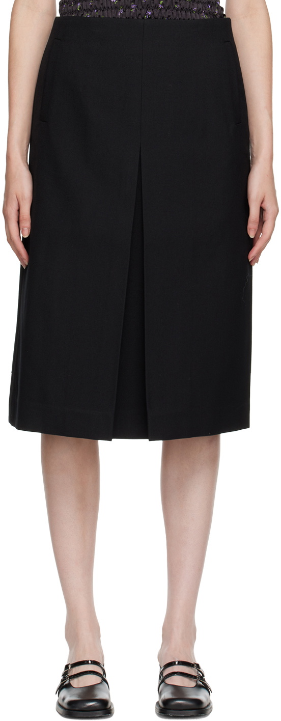 Shushu Tong Black Pleated Midi Skirt Shushu Tong