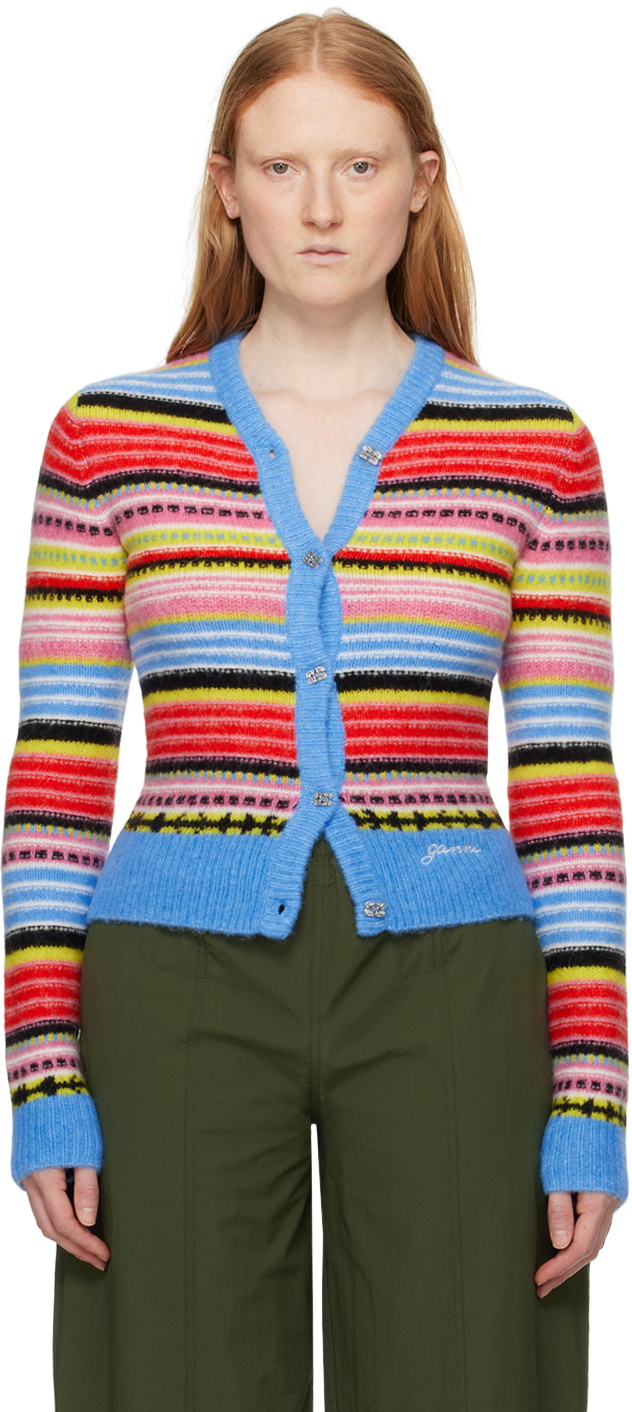 Ganni Multicolor Striped Cardigan Ganni