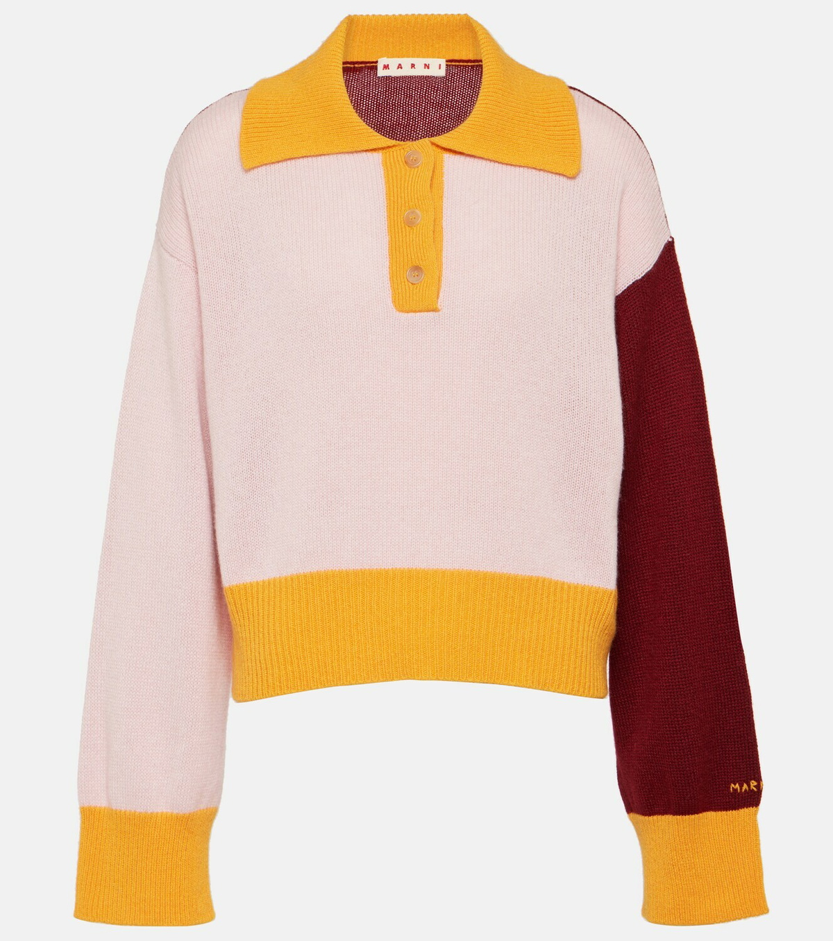 Marni Colorblocked Cashmere Polo Shirt Marni