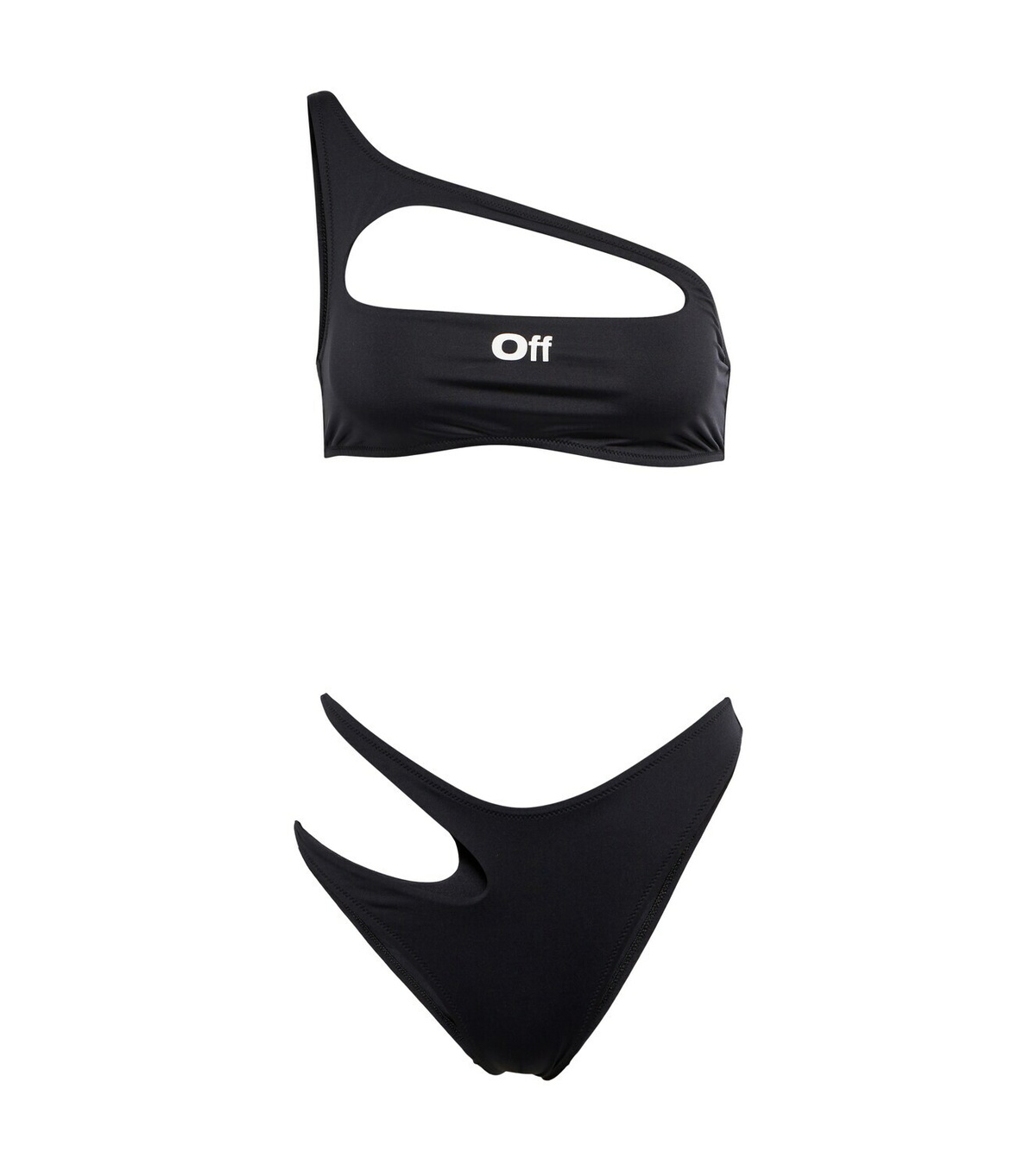 Off White Cutout Logo Bikini Off White