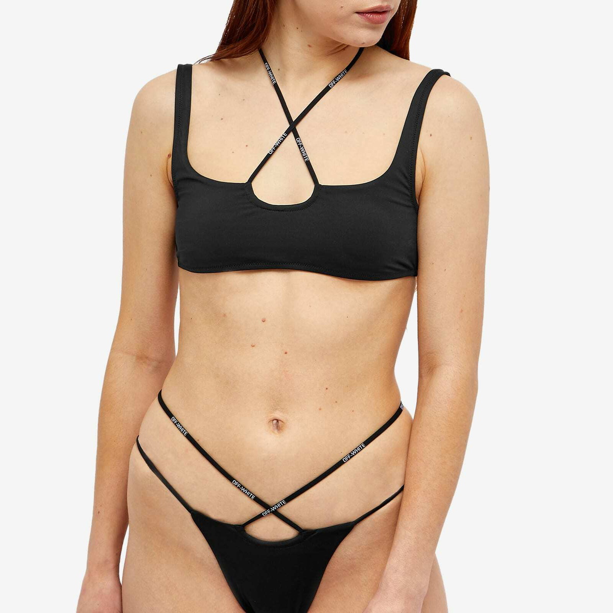 Off White Women S Cross Coulisse Bikini In Black Off White