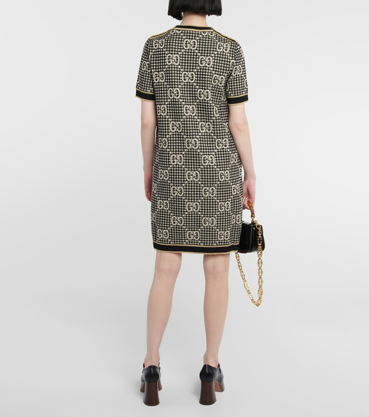 Gucci GG Wool Blend Jacquard Minidress Gucci