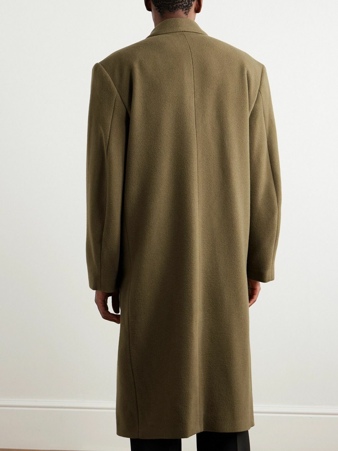 Lemaire Double Breasted Wool Coat Green Lemaire