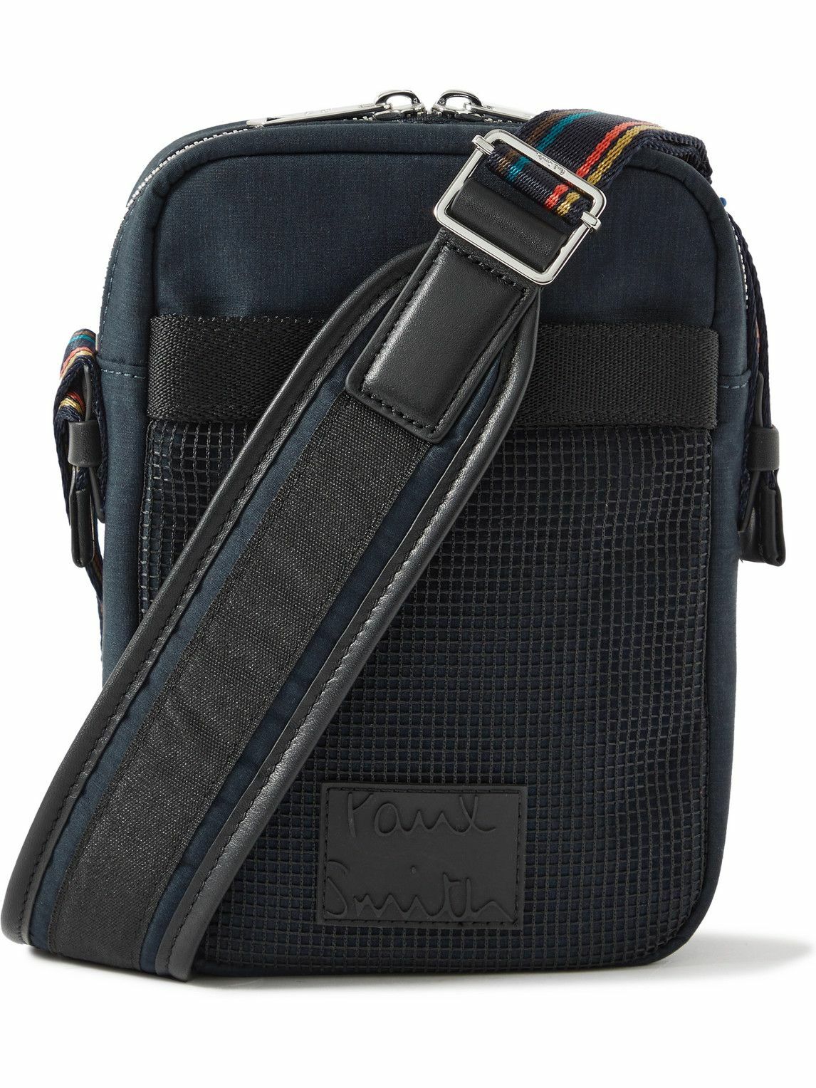 Paul Smith Flight Leather And Mesh Trimmed Canvas Messenger Bag Paul