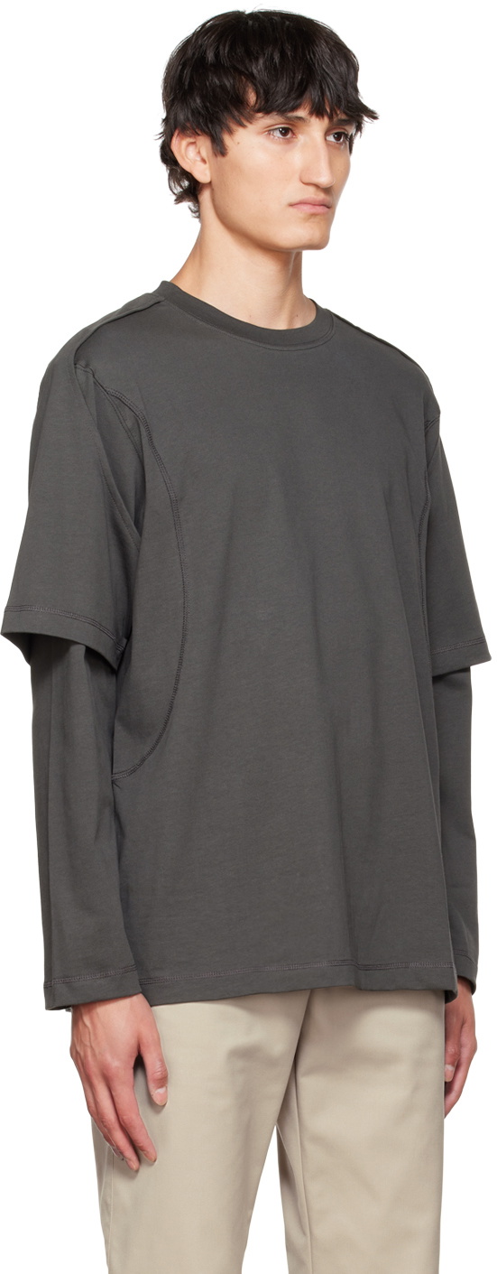 AFFXWRKS Gray Dual Sleeve T Shirt AFFXWRKS