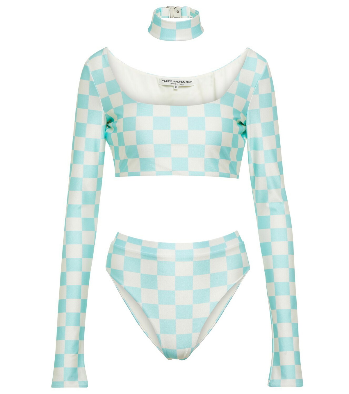 Alessandra Rich Embellished Checked Bikini Alessandra Rich