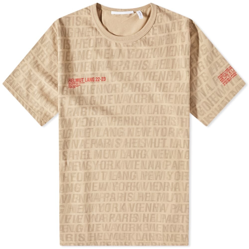 Helmut Lang Men S All Over Logo T Shirt In Sandstorm Helmut Lang