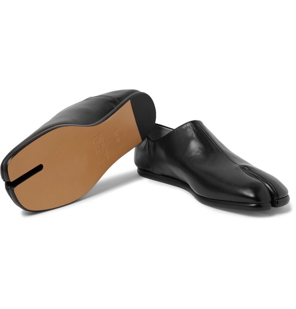 Maison Margiela Tabi Collapsible Heel Split Toe Leather Loafers