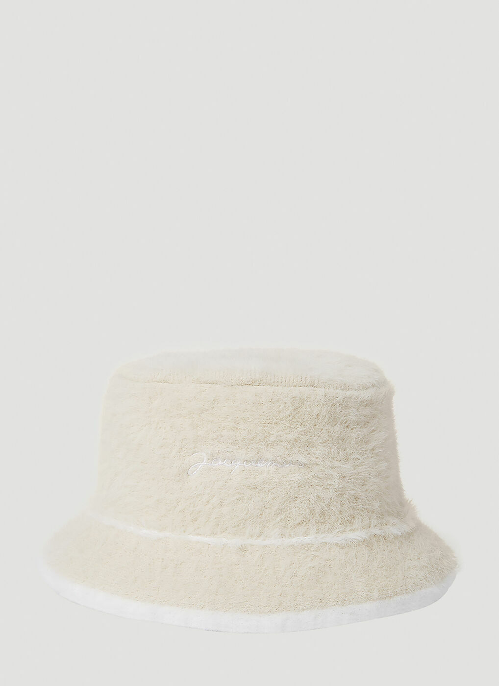 Le Bob Neve Fluffy Bucket Hat In Cream Jacquemus