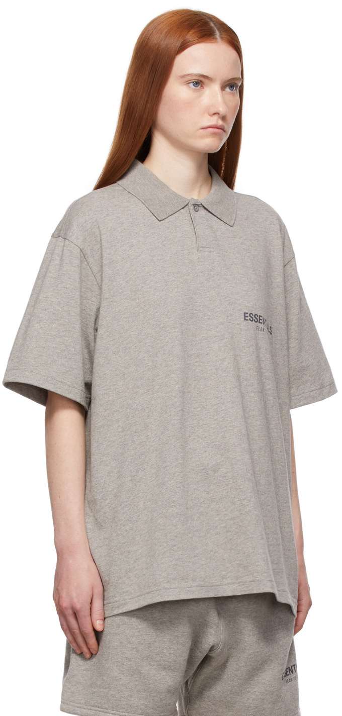 Fear Of God Essentials Ssense Exclusive Grey Jersey Polo Fear Of God