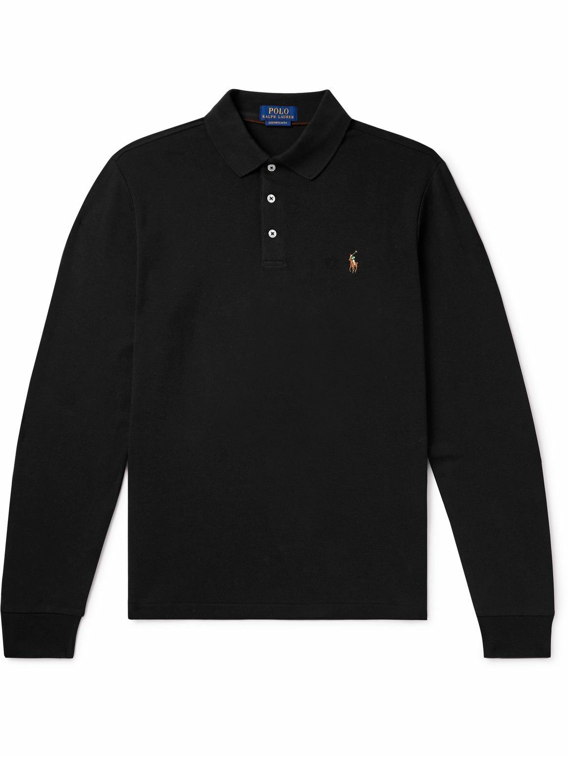 Polo Ralph Lauren Slim Fit Logo Embroidered Cotton Polo Shirt Black