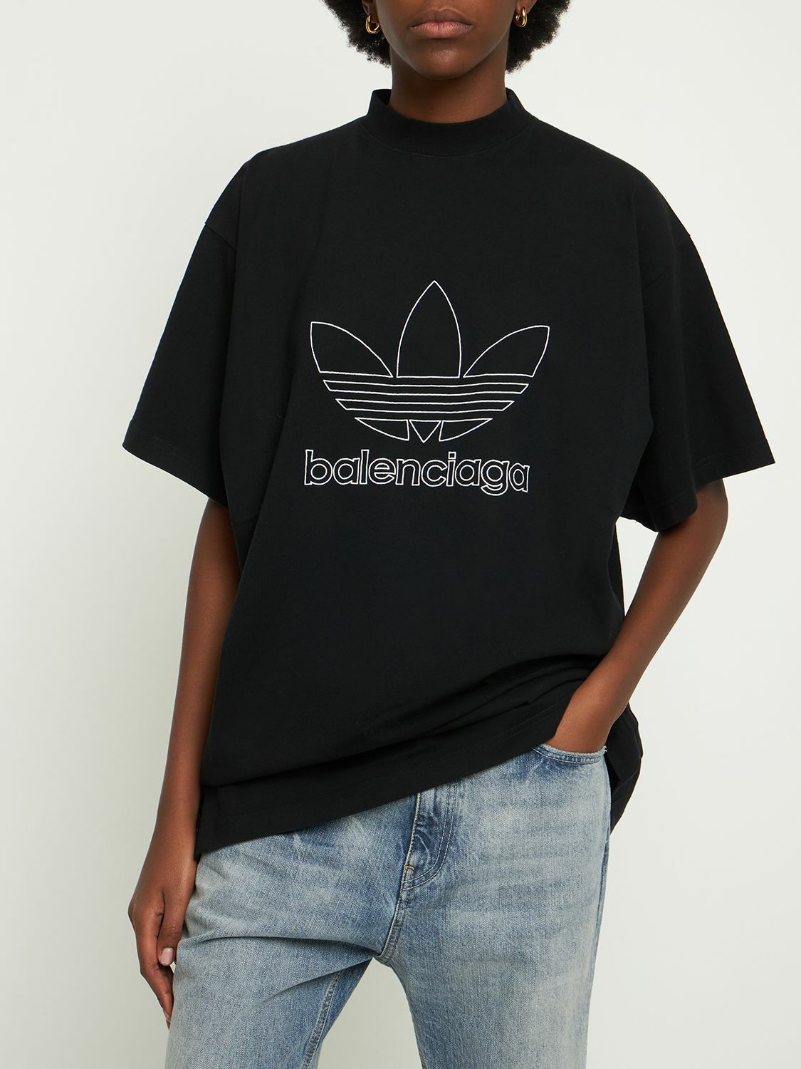 Balenciaga Adidas Oversized Cotton T Shirt Balenciaga