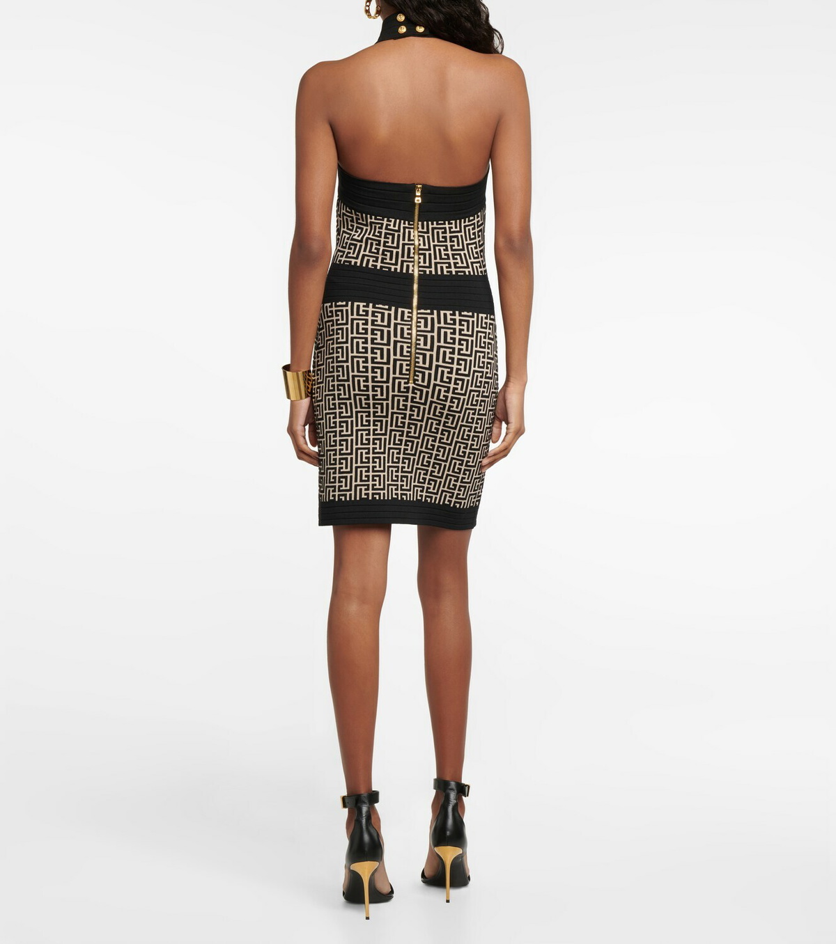 Balmain Monogram Halter Neck Minidress Balmain