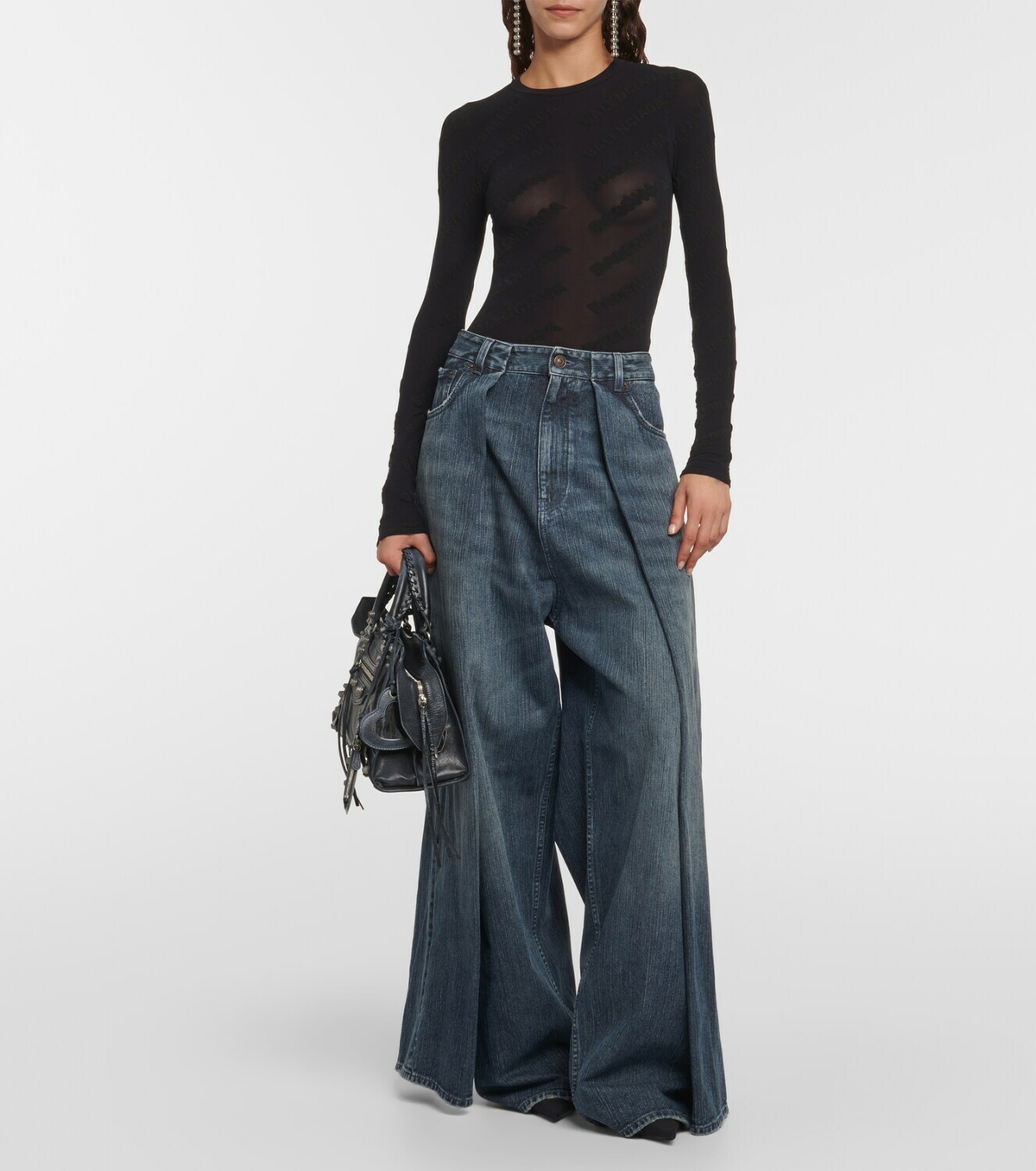 Balenciaga High Rise Wide Leg Jeans Balenciaga