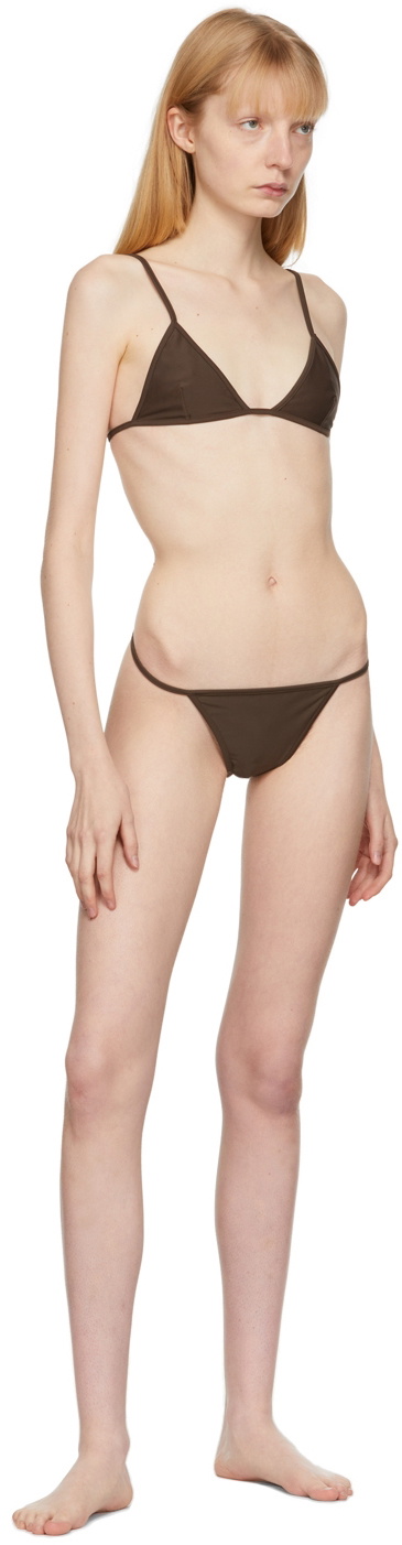 Softandwet SSENSE Exclusive Brown Triangle Bikini Top